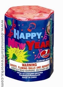 Fireworks - 200G Multi-Shot Cake Aerials - 7s Happy New Year 200g Fireworks Cake