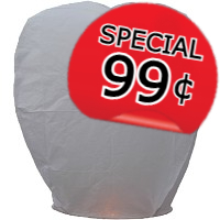 Fireworks - Novelties - 99 CENT SPECIAL Sky Lantern All White 1 Piece