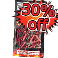 Fireworks - Firecrackers - 30% Off Black Label 1 inch Waterproof Firecrackers