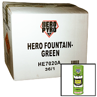 Fireworks - Wholesale Fireworks - Hero Fountain Green Wholesale Case 36/1